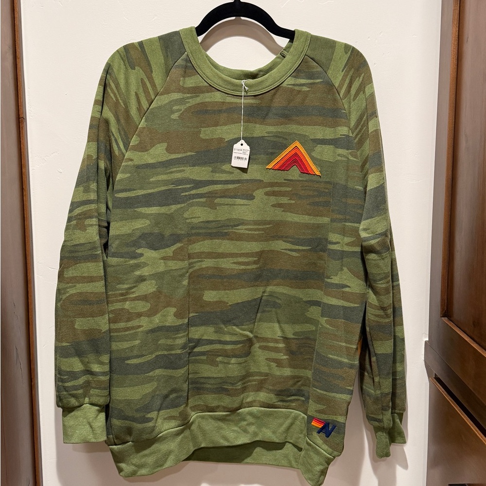 Aviator Nation XL mountain stitch crew neck sweatshirt NWT